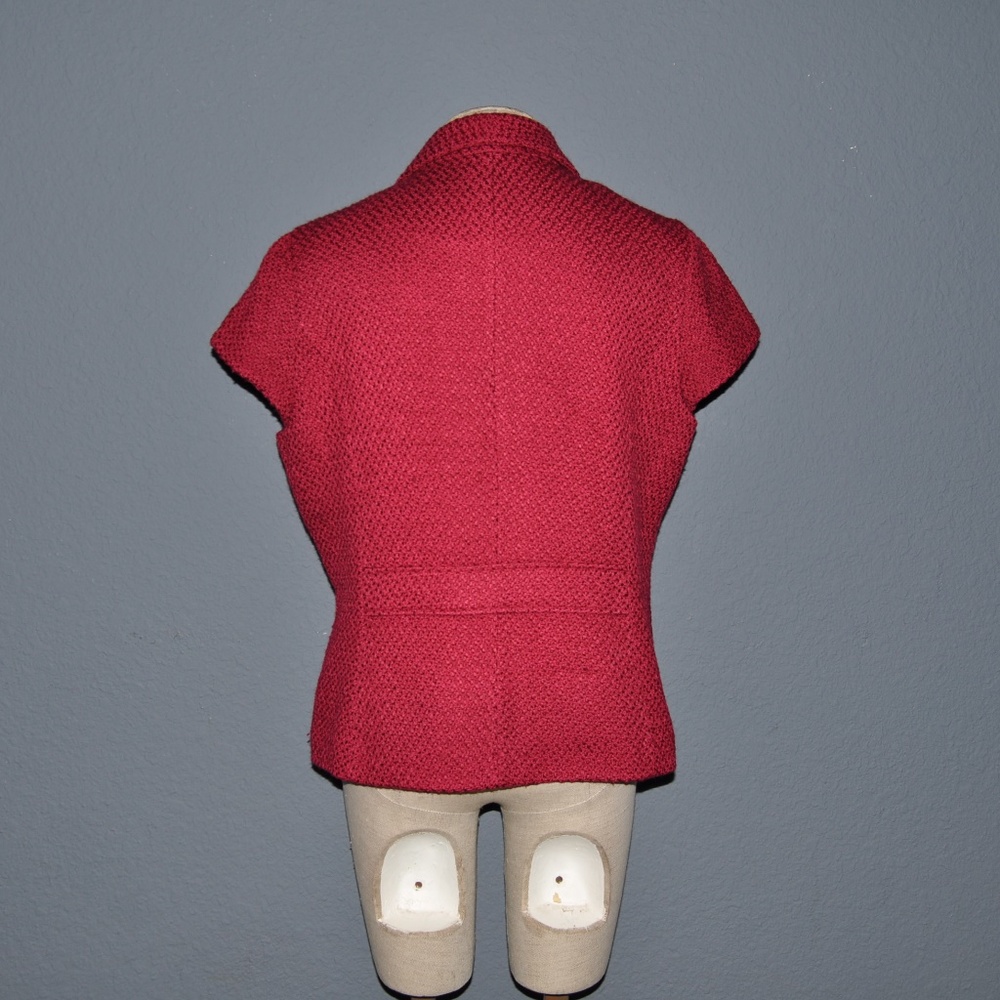 COLDWATER CREEK Cranberry Pebbled Boucle Jacket - Picture 5 of 8